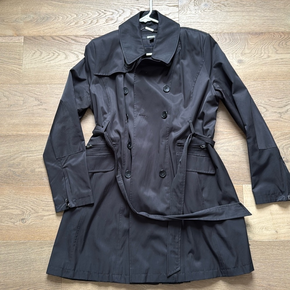 DKNY Black Trench Coat